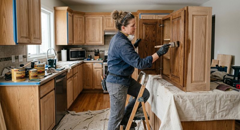 Kitchen Cabinet Staining in Carmel, IN